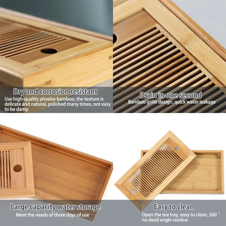 Bamboo Tea Trays Kung Fu Tea Accessories Tea Tray Table With Drain Rack