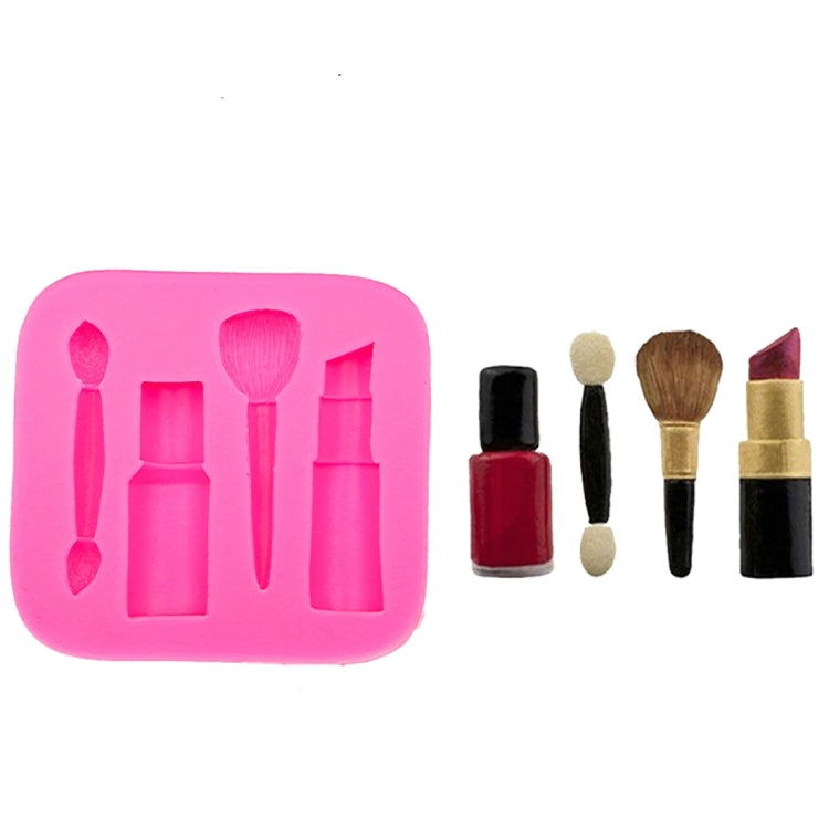 2 PCS Lipstick Eyebrow Pencil Makeup Tool Shape Silicone Fondant Cake Mold Chocolate Mold Clay Mold