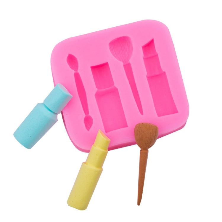 2 PCS Lipstick Eyebrow Pencil Makeup Tool Shape Silicone Fondant Cake Mold Chocolate Mold Clay Mold