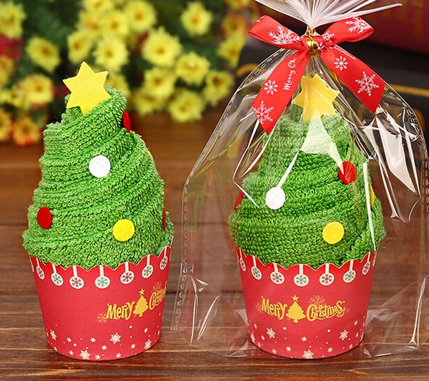 Christmas Creative Cake Towel Gift Washcloth Christmas Cute Towel Presents