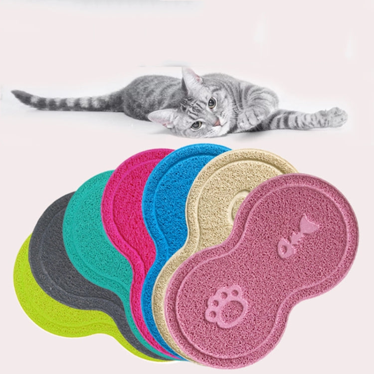 Lovely PVC Cat Litter Mat Eight-shaped  Anti-skid Placemat Pet Supplies