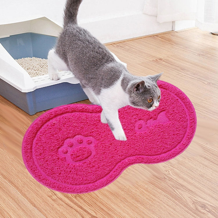 Lovely PVC Cat Litter Mat Eight-shaped  Anti-skid Placemat Pet Supplies