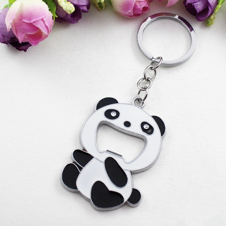 Cartoon Animal Shape Beer Bottle Opening Tool Opener Panda Keychain Pendant