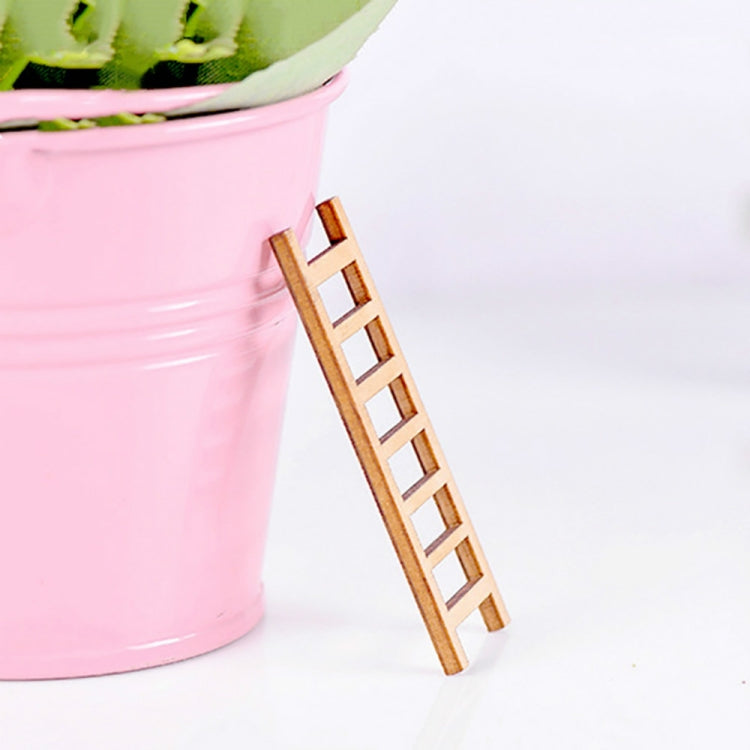 5pcs Simulation Ladder Decoration Wooden Staircase Corridor Micro Landscape Succulent Potted DIY Decorations