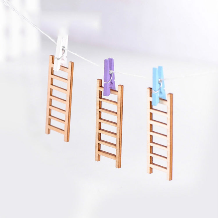 5pcs Simulation Ladder Decoration Wooden Staircase Corridor Micro Landscape Succulent Potted DIY Decorations