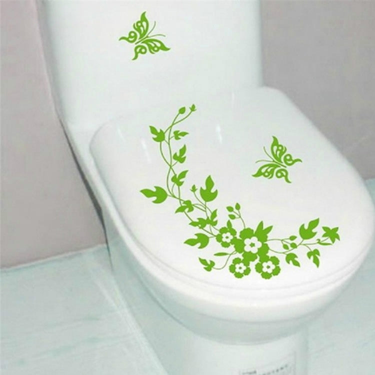 Butterfly Flower Vine Bathroom Wall Stickers Home Decoration Wallpaper Wall Decals For Toilet Decorative Sticker