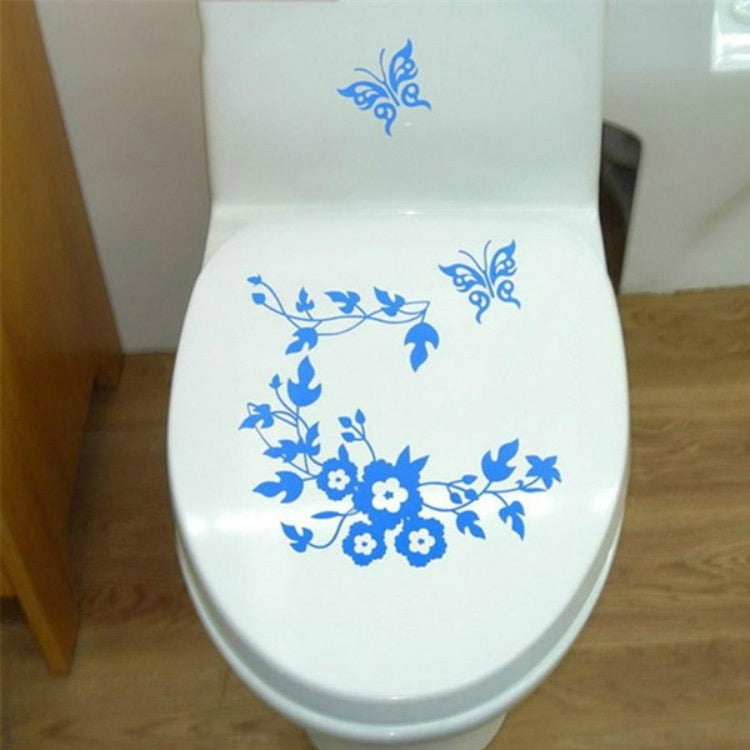 Butterfly Flower Vine Bathroom Wall Stickers Home Decoration Wallpaper Wall Decals For Toilet Decorative Sticker