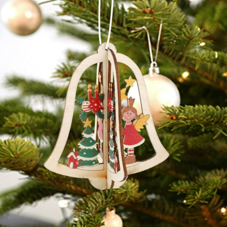 3D Christmas Wooden Pendant Christmas Tree Ornament DIY Santa Xmas Tree Decoration