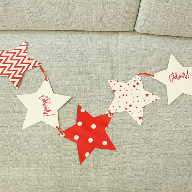 Five-pointed Star Pull Flower Bunting Birthday Holiday Party Decoration Store Dress up Layout Supplies