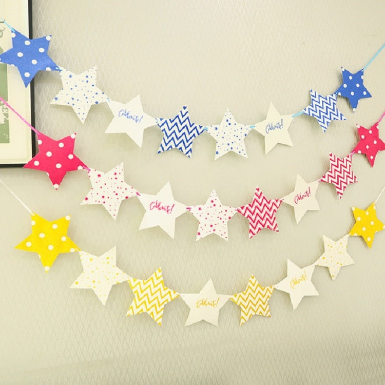 Five-pointed Star Pull Flower Bunting Birthday Holiday Party Decoration Store Dress up Layout Supplies
