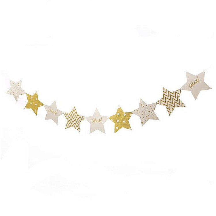 Five-pointed Star Pull Flower Bunting Birthday Holiday Party Decoration Store Dress up Layout Supplies