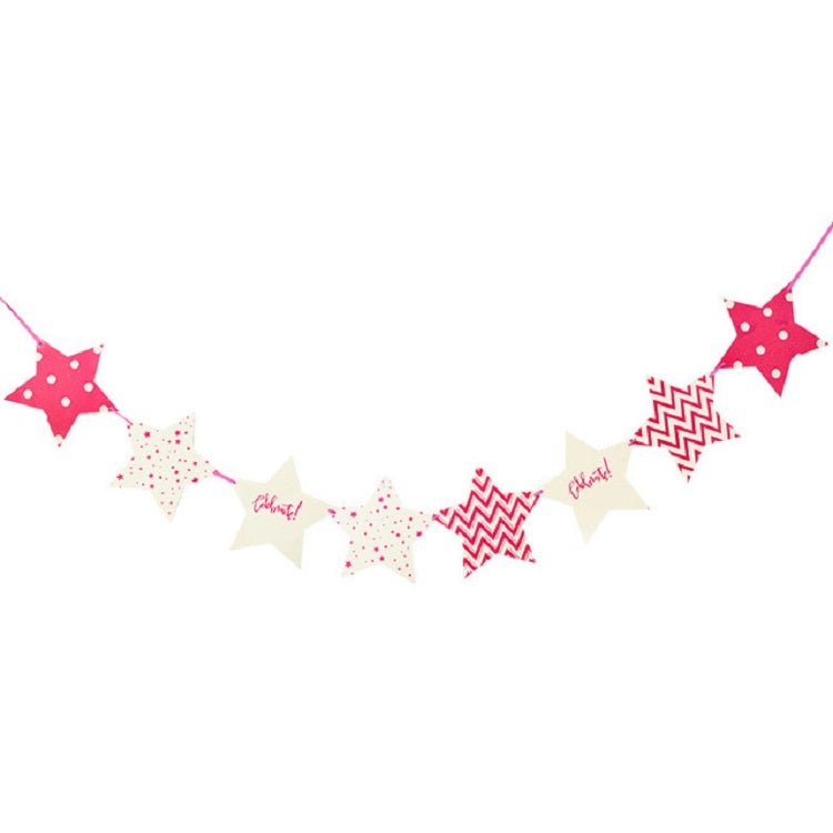 Five-pointed Star Pull Flower Bunting Birthday Holiday Party Decoration Store Dress up Layout Supplies
