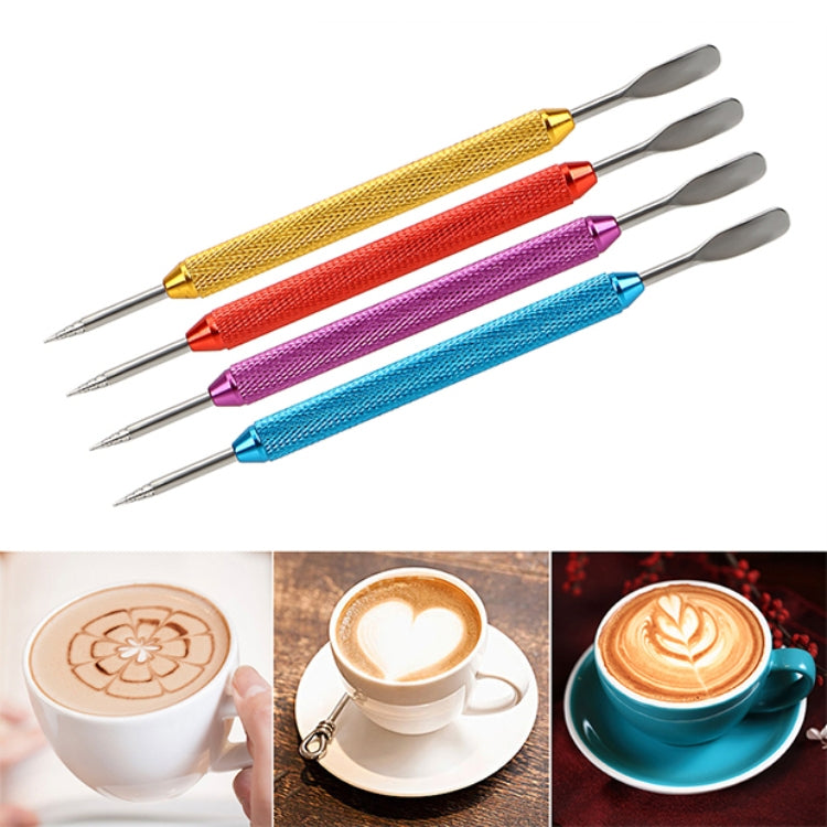 Fancy Coffee Pull Flower Needle Stainless Steel Carved Rod Crochet Flower Needle