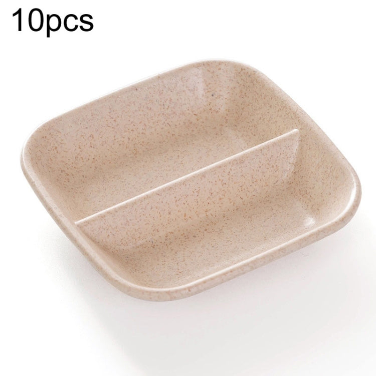 10pcs Kitchen Accessories 2 In 1 Seasoning Sauce Dishes Wheat Straw Salad Saucer Bowl