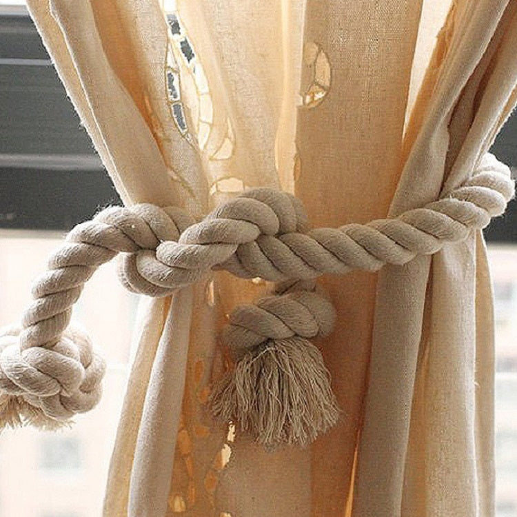 2 PCS Thick Cotton Thread Curtain Straps Handmade Cotton Rope Environmental Protection Straps