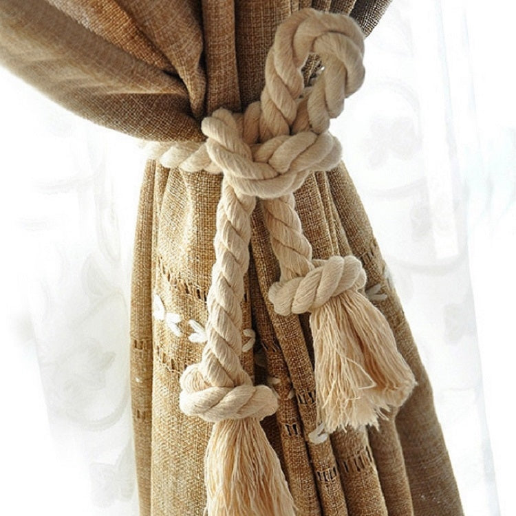2 PCS Thick Cotton Thread Curtain Straps Handmade Cotton Rope Environmental Protection Straps
