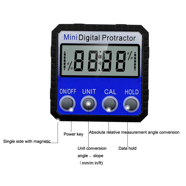 Mini Multi-angle Flip Strong Magnetic Adsorption Angle Ruler Digital Display Inclinometer