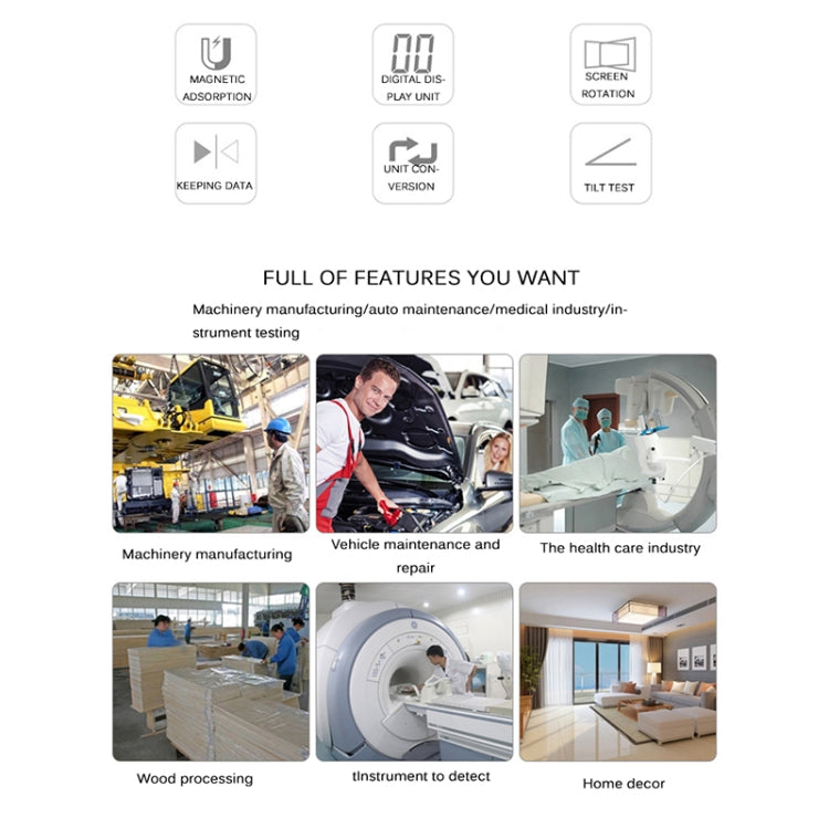 Mini Multi-angle Flip Strong Magnetic Adsorption Angle Ruler Digital Display Inclinometer