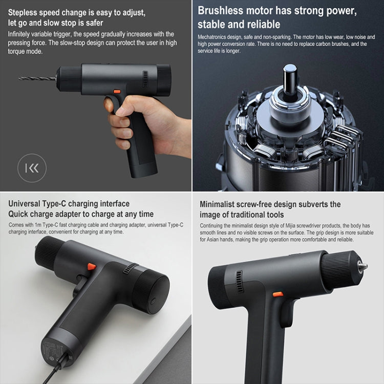 Original Xiaomi Mijia Household Brushless Smart Screen Display Electric Drill, US Plug