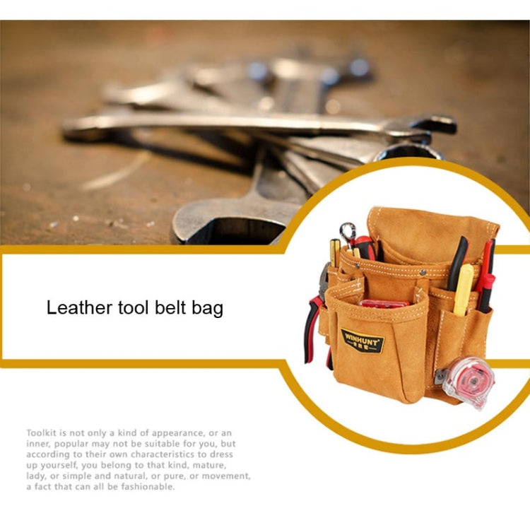 WINHUNT Multi-function Thicken Cowhide Electrical Hardware Tool Bag Repair Pocket