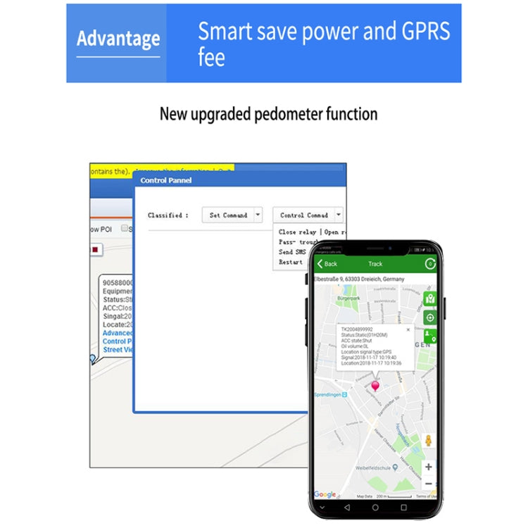 TK203 4G GPS / GPRS / GSM Personal / Goods /  Pet / Bag Locator Pet Collar Real-time Tracking Device