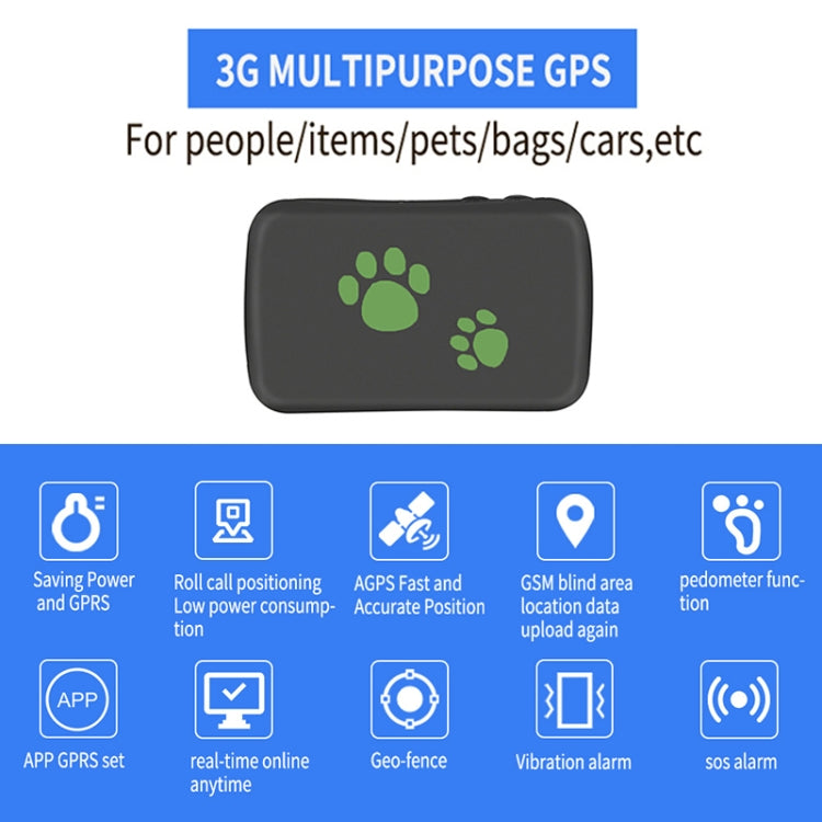 TK203 4G GPS / GPRS / GSM Personal / Goods /  Pet / Bag Locator Pet Collar Real-time Tracking Device