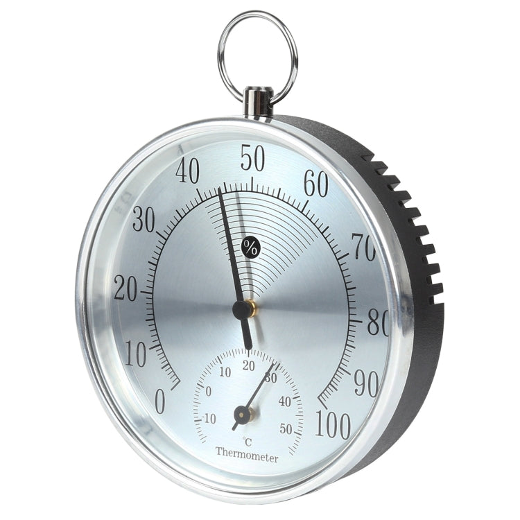 Mini Round Clock-shaped Indoor Outdoor Hygrometer Humidity Thermometer Temperature Meter with Hanging Ring