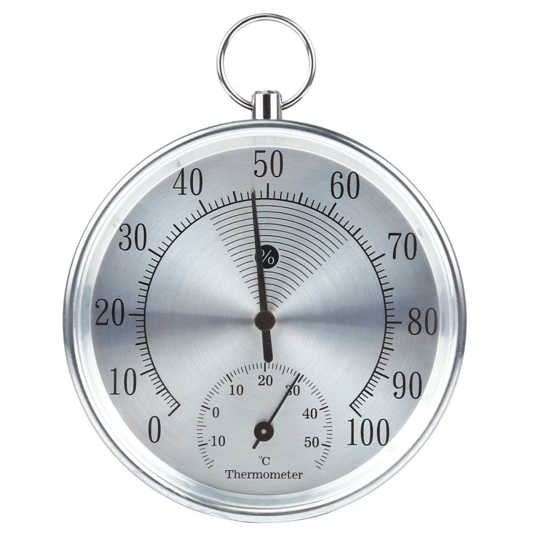 Mini Round Clock-shaped Indoor Outdoor Hygrometer Humidity Thermometer Temperature Meter with Hanging Ring