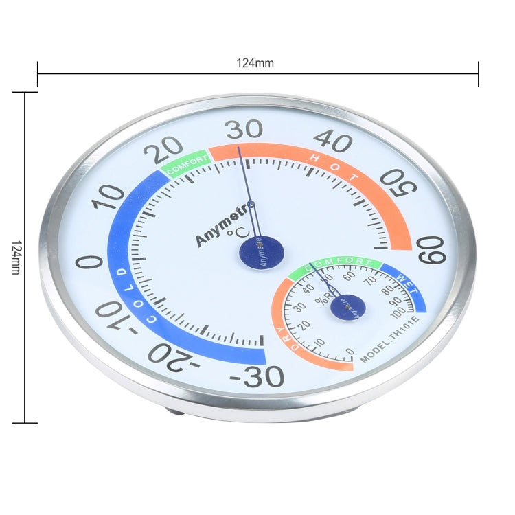 TH101E Mini Round Clock-shaped Indoor Outdoor Hygrometer Humidity Thermometer Temperature Meter