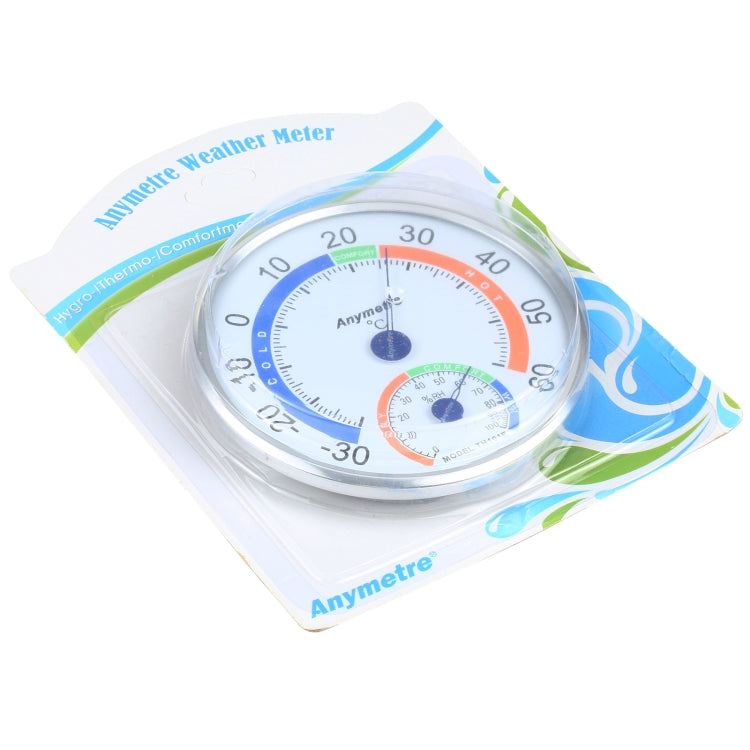 TH101E Mini Round Clock-shaped Indoor Outdoor Hygrometer Humidity Thermometer Temperature Meter