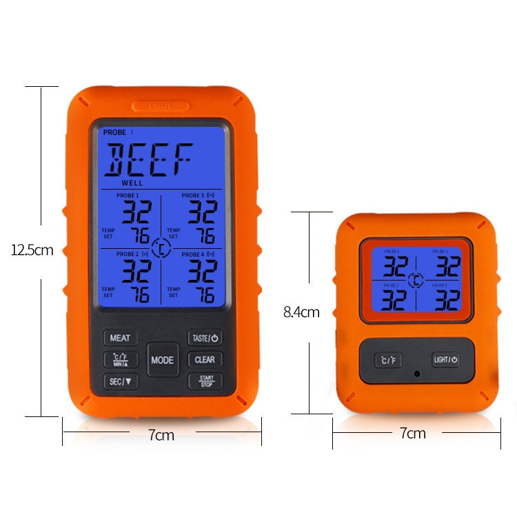 TS-TP40-A Kitchen Food Wireless Four Probe Thermometer, Probe is Waterproof