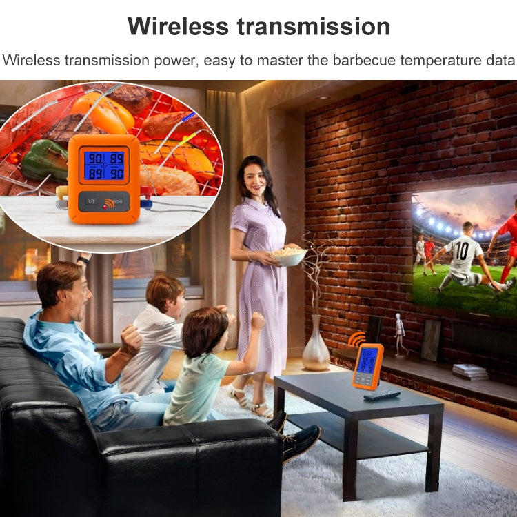 TS-TP40-A Kitchen Food Wireless Four Probe Thermometer, Probe is Waterproof