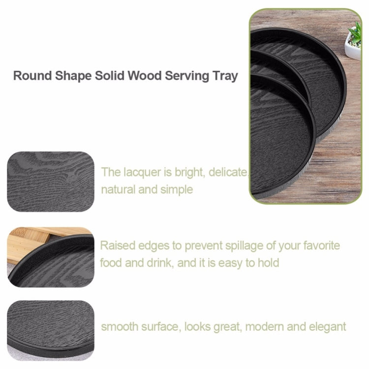 Creative Round Solid Wood Tea Tray Hotel Wooden Tay Storage Tray, Diameter: 27 cm
