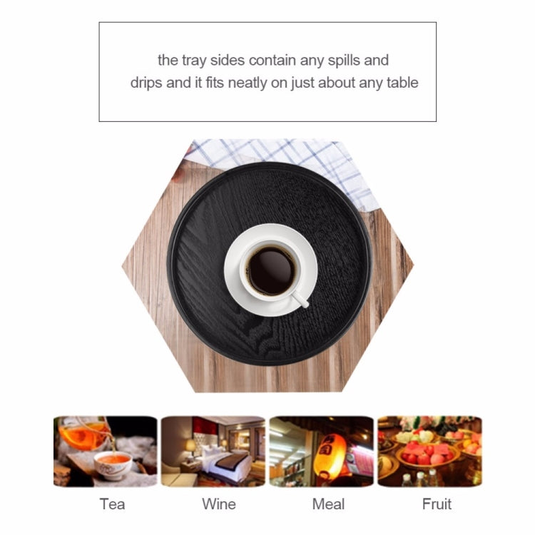 Creative Round Solid Wood Tea Tray Hotel Wooden Tay Storage Tray, Diameter: 27 cm