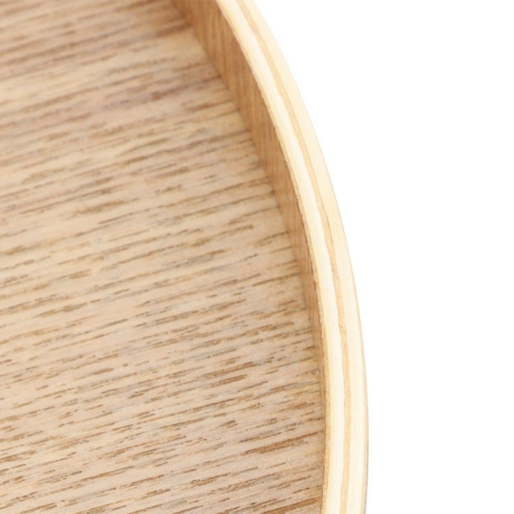 Creative Round Solid Wood Tea Tray Hotel Wooden Tay Storage Tray, Diameter: 30cm