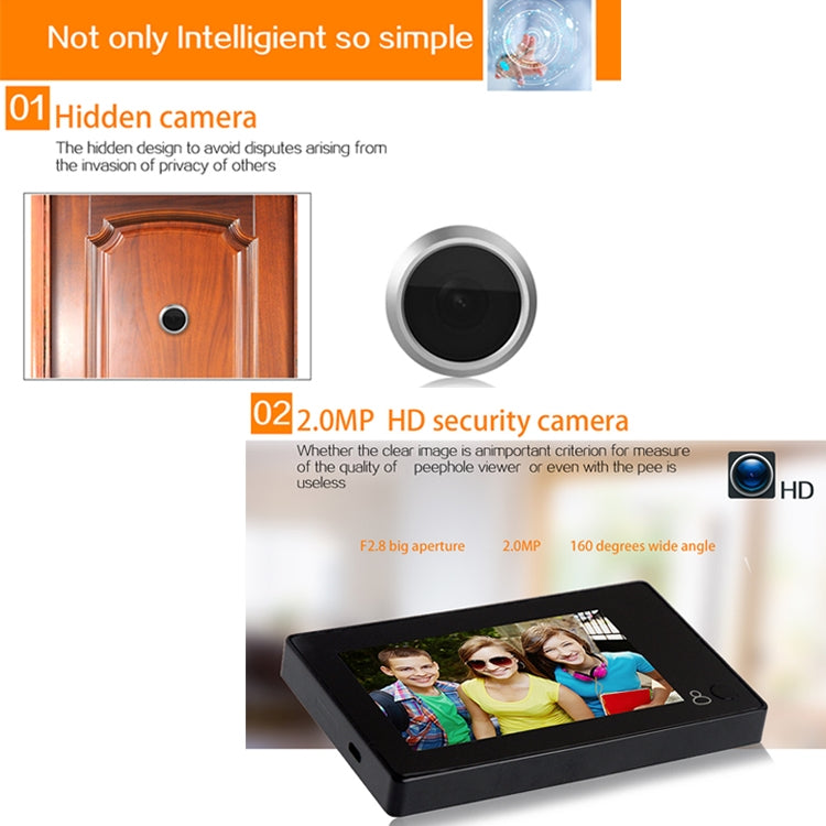 M4300B 4.3 inch TFT Color Display Screen 2.0MP Security Camera Video Smart Doorbell