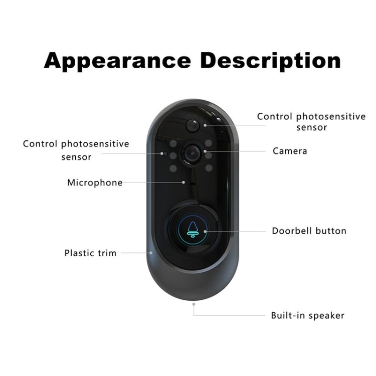 M108 720P 6400mAh Smart WIFI Video Visual Doorbell,Support Phone Remote Monitoring & Real-time Voice Intercom