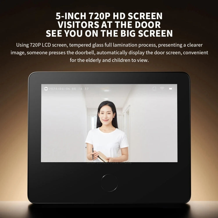 Xiaomi Smart Cat Eye 2 HDR 5 inch 3MP HD Camera 180 Degree Wide Angle Lens 940nm Infrared Night Vision Intercom Doorbell