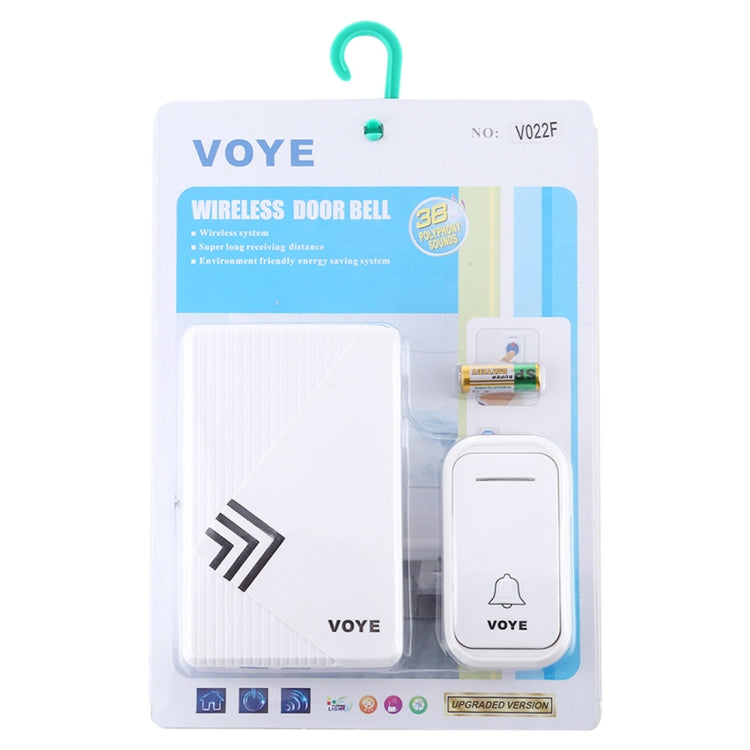 VOYE V022F Home Music Remote Control Wireless Doorbell with 38 Polyphony Sounds