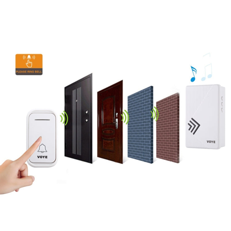 VOYE V022F Home Music Remote Control Wireless Doorbell with 38 Polyphony Sounds
