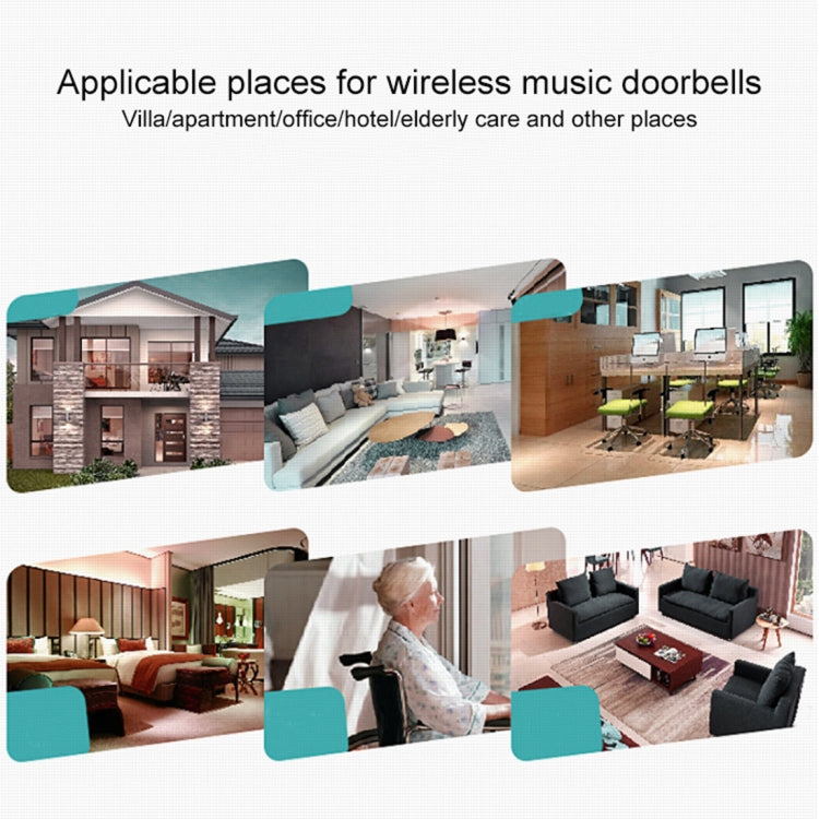 VOYE V022A Home Music Remote Control Wireless Doorbell with 38 Polyphony Sounds