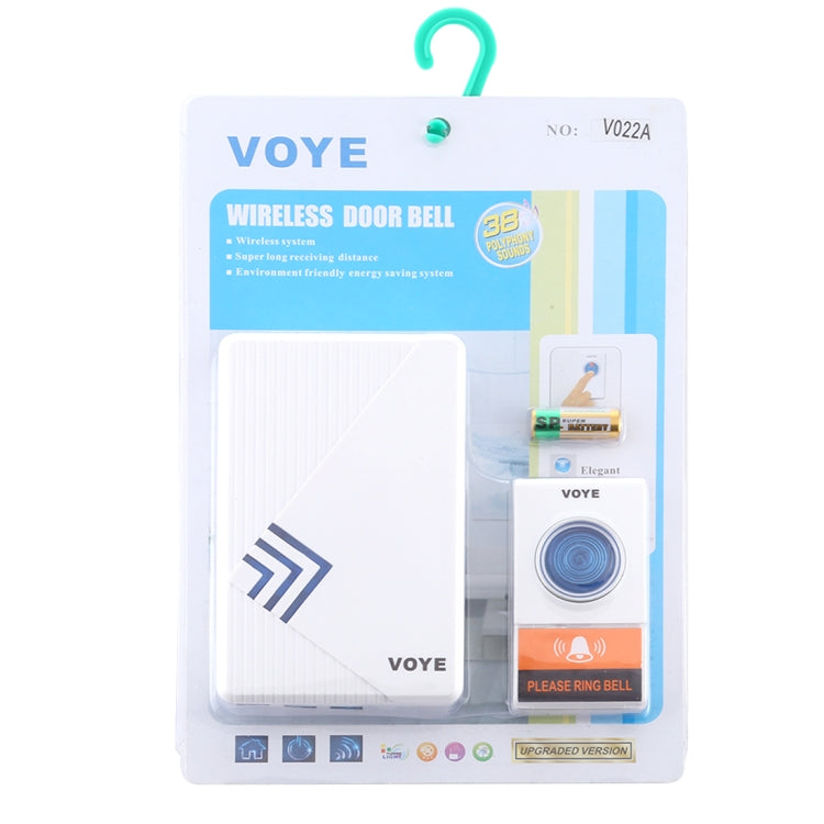 VOYE V022A Home Music Remote Control Wireless Doorbell with 38 Polyphony Sounds