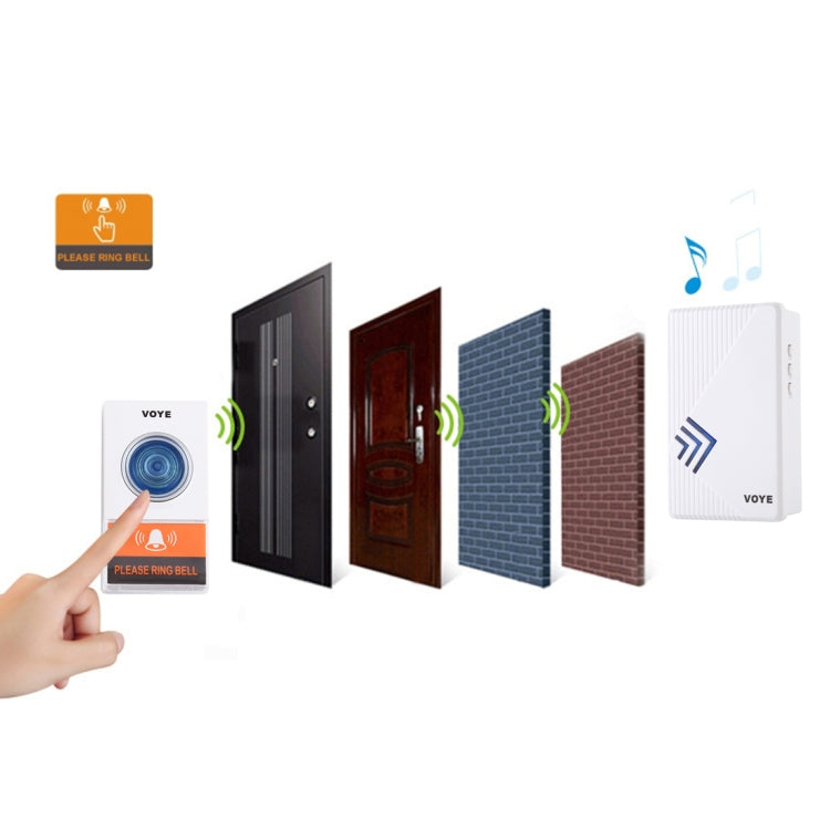 VOYE V022A Home Music Remote Control Wireless Doorbell with 38 Polyphony Sounds