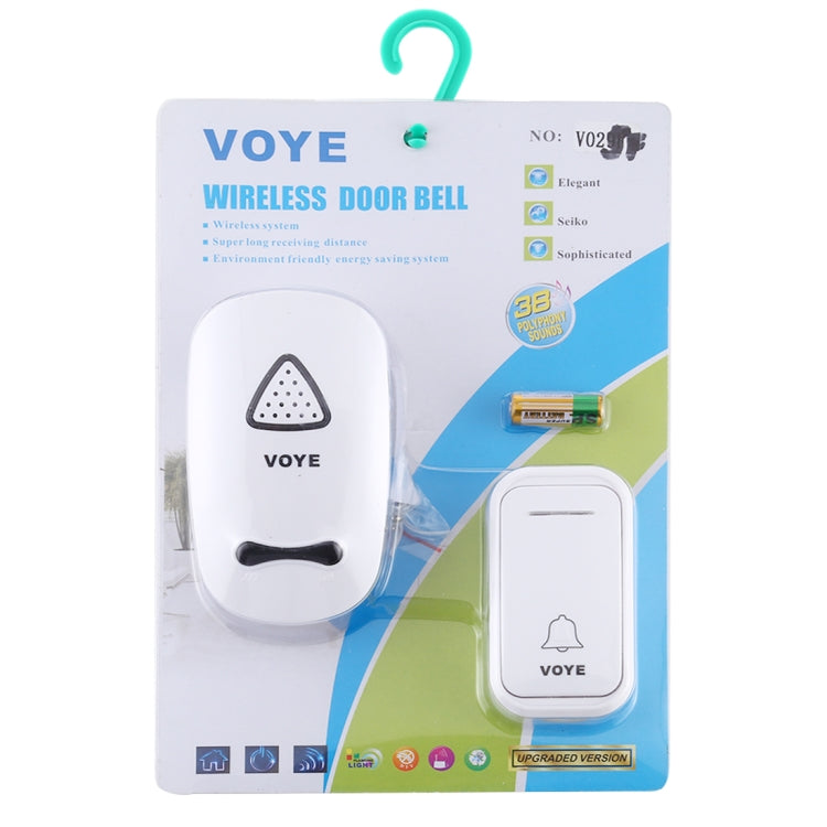 VOYE V025F Home Music Remote Control Wireless Doorbell with 38 Polyphony Sounds, US Plug
