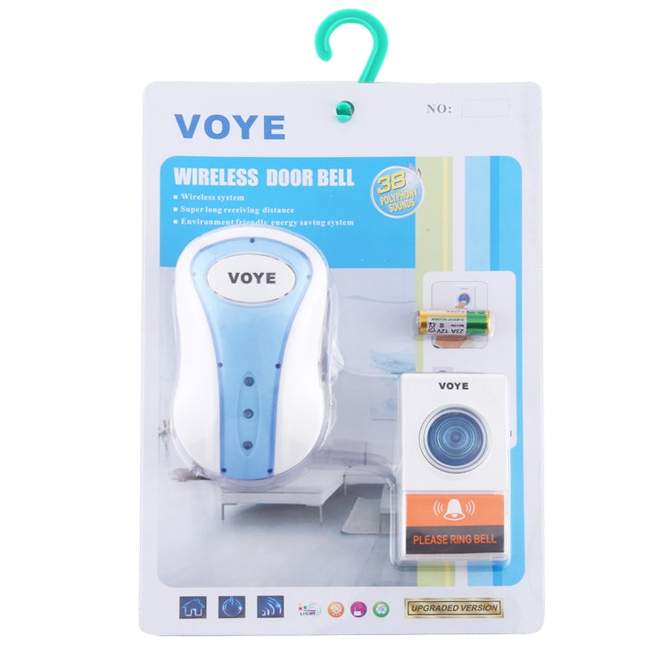 VOYE V008A Home Music Remote Control Wireless Doorbell with 38 Polyphony Sounds, US Plug