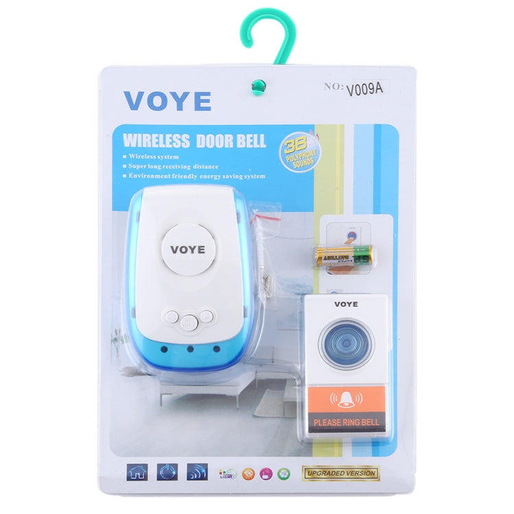 VOYE V009A Home Music Remote Control Wireless Doorbell with 38 Polyphony Sounds, US Plug