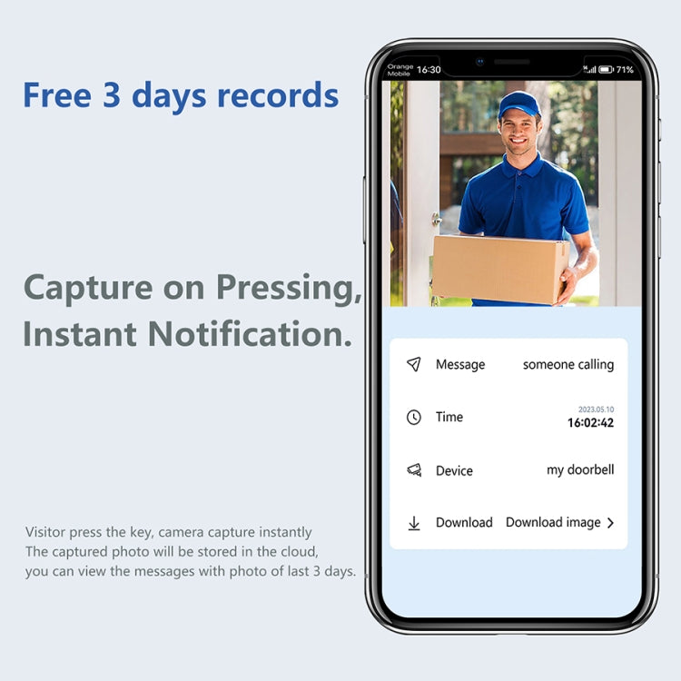 DoorBell i5 Smart Doorbell HD Wireless Bluetooth WiFi Security Camera Visual Doorbells Anti-theft Support Bidirectional Voice Intercom