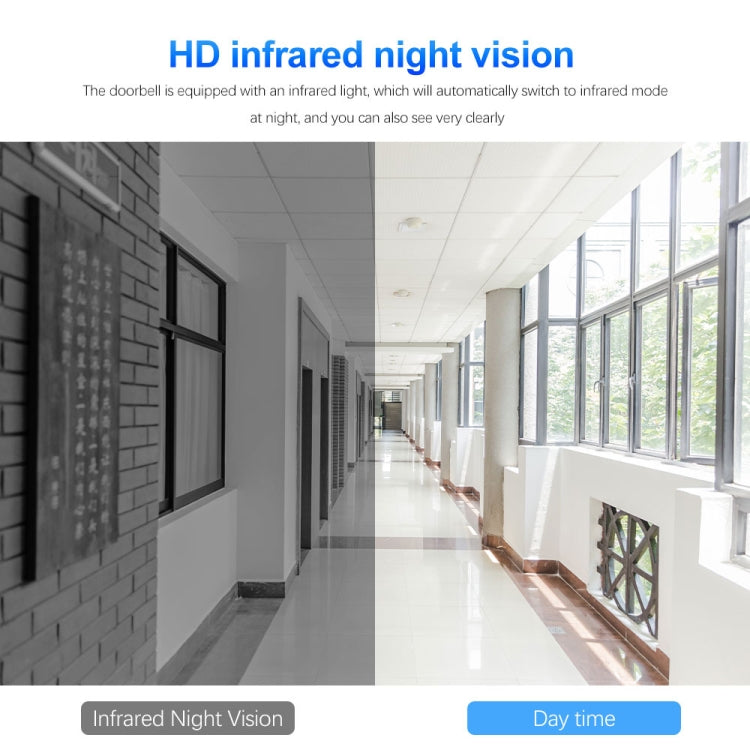 SriHome DH002 4.0 Million Pixels Smart WiFi Video PIR Visual Doorbell, Support Video Two-way Voice