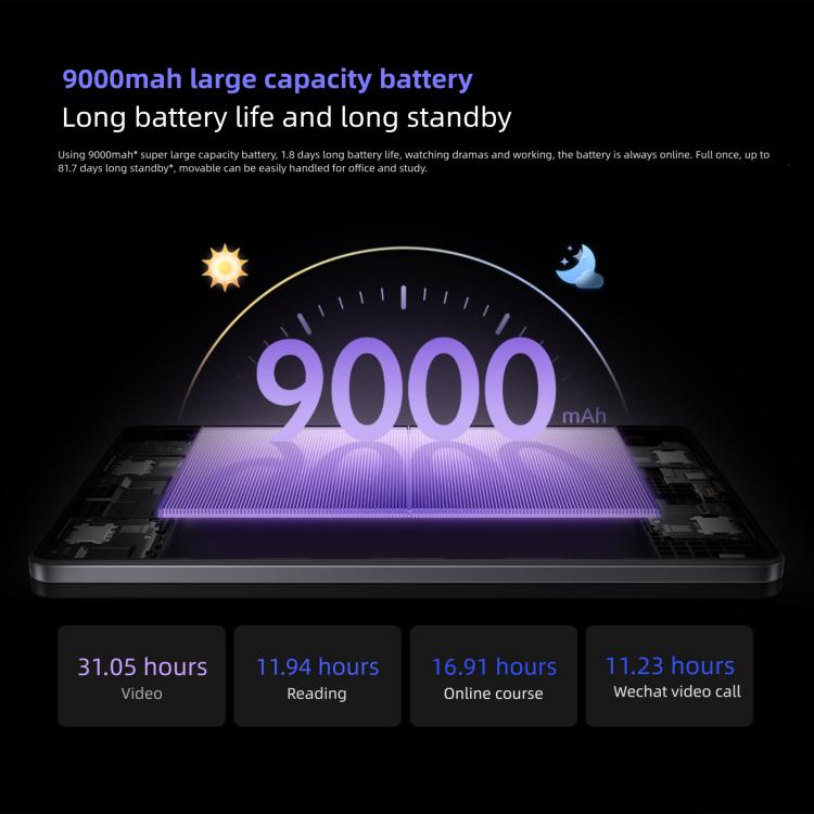 REDMI Pad 2 11 inch Tablet PC, 8GB+128GB, HyperOS 2, MediaTek G100-Ultra Octa Core CPU