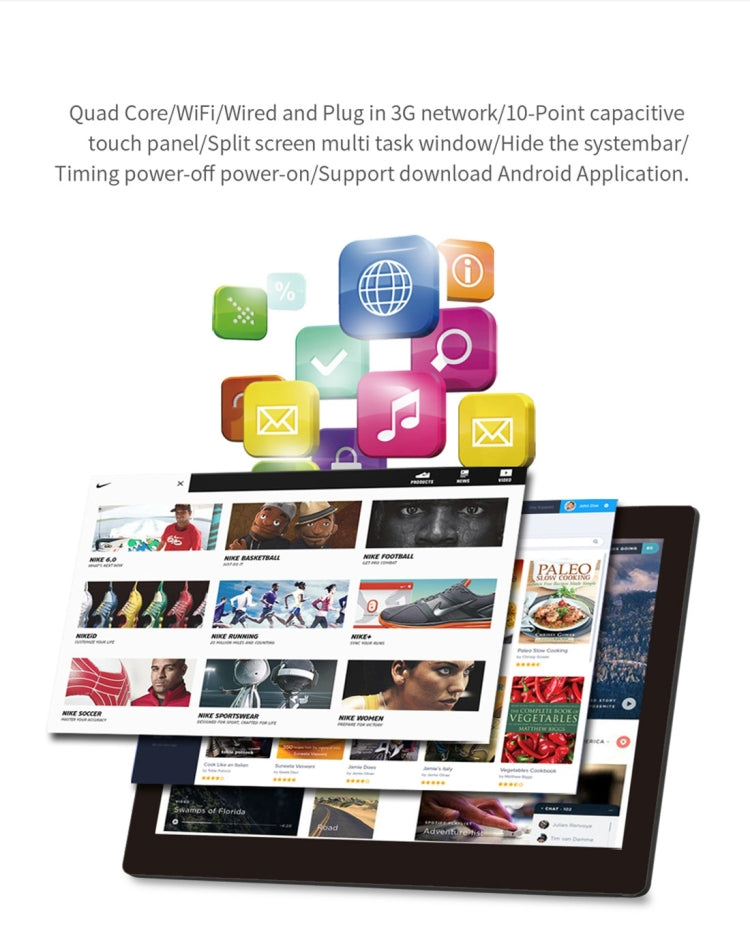 HSD1020T Touch Screen All in One PC with Holder, 2GB+16GB, 10.1 inch IPS Android 8.1 RK3288 Octa Core Up to 1.5GHz, Support OTG & Bluetooth & WiFi, EU/US/UK Plug